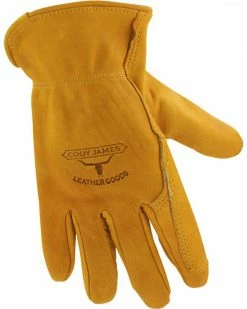 Cody James® Men's Gold Grain Cowhide Work Gloves Camel