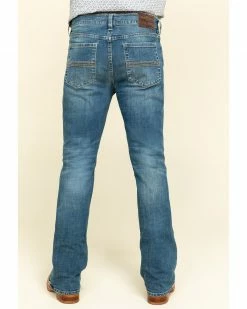 Cody James Men's Hawken Medium Wash Crosshatch Stretch Slim Bootcut Jeans  Blue